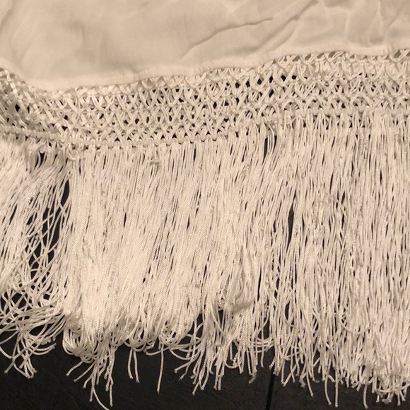 White Swimsuit Cover with Fringe - Picture 4 of 5